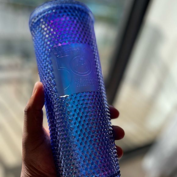 Walt Disney World 50th Anniversary Geometric Starbucks Tumbler with Straw – Blue - Picture 5 of 5